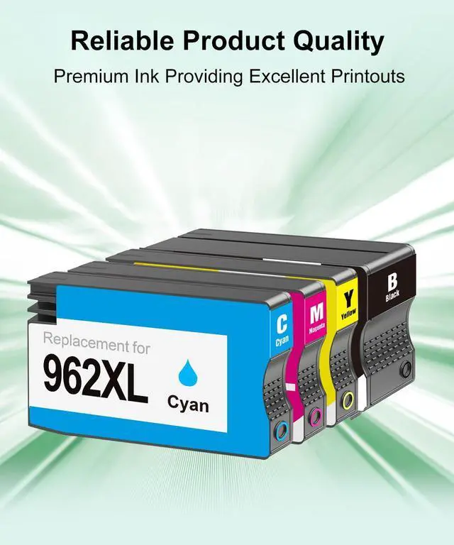 Alt view image 5 of 7 - 962XL Ink Cartridges Combo Pack Replacement for HP 962 HP 962XL Ink | Compatible with HP Officejet Pro 9015e 9018e 9025e 9012e 9015 9010 9012 9018 9020 9025 Printers (962XL 4 Pack, BK, CMY)