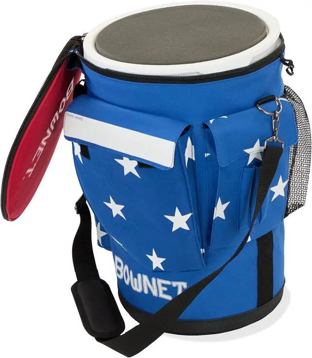 Alt view image 3 of 7 - Sports Backpack Bucket Bag with Shoulder Strap - Padded 6-Gallon Cover with Pockets for Baseball and Softball