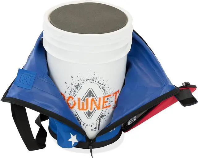 Alt view image 4 of 7 - Sports Backpack Bucket Bag with Shoulder Strap - Padded 6-Gallon Cover with Pockets for Baseball and Softball