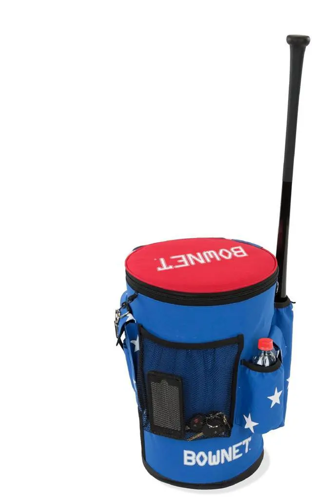 Main image of Sports Backpack Bucket Bag with Shoulder Strap - Padded 6-Gallon Cover with Pockets for Baseball and Softball