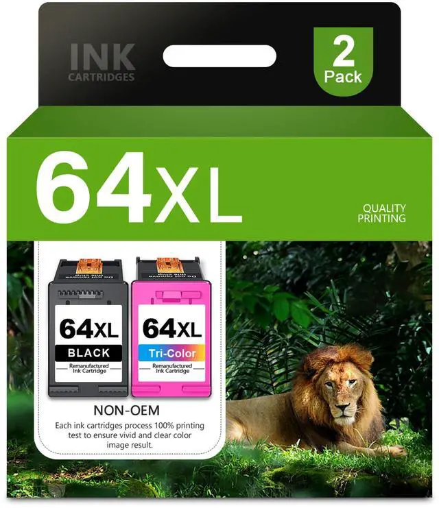 Main image of 64XL Black and Color Ink Cartridge Combo Pack Replacement for HP 64 64XL Ink Cartridge for Envy Photo 7855 7858 7800 7100 7155 6255 7164 Inspire 7255e 7955e 7958e 7900e Tango Series Printer (2-Pack)