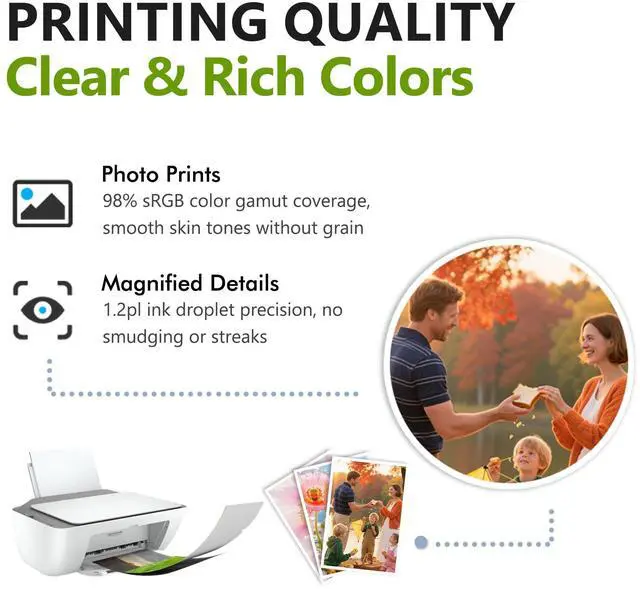 Alt view image 7 of 7 - 64XL Black and Color Ink Cartridge Combo Pack Replacement for HP 64 64XL Ink Cartridge for Envy Photo 7855 7858 7800 7100 7155 6255 7164 Inspire 7255e 7955e 7958e 7900e Tango Series Printer (2-Pack)
