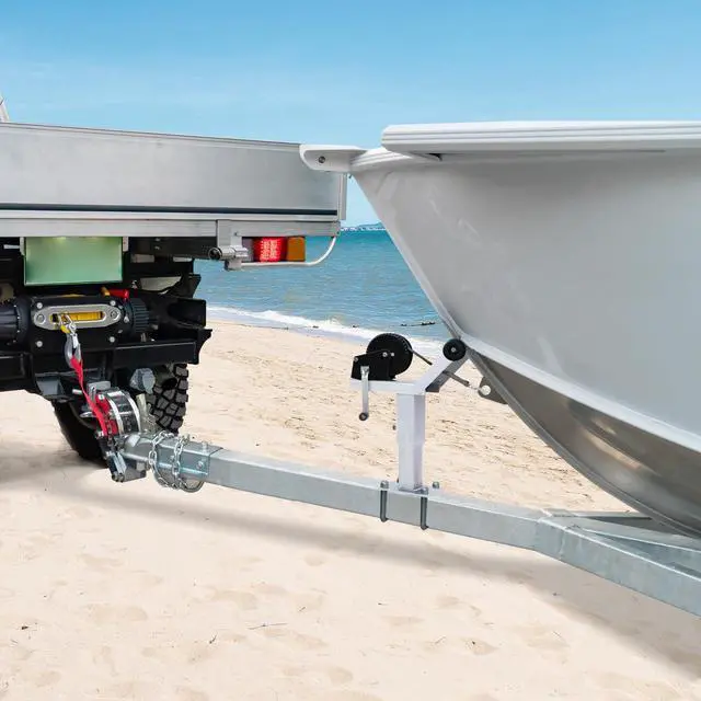 Alt view image 6 of 7 - Boat Trailer Winch Stand Post Height Adjustable Universal Boat Parts | for Speedboats, Motorboats, Rubber & Fishing Boats Steel Silvery Galvanized