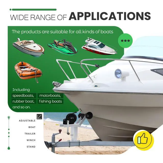 Alt view image 2 of 7 - Boat Trailer Winch Stand Post Height Adjustable Universal Boat Parts | for Speedboats, Motorboats, Rubber & Fishing Boats Steel Silvery Galvanized