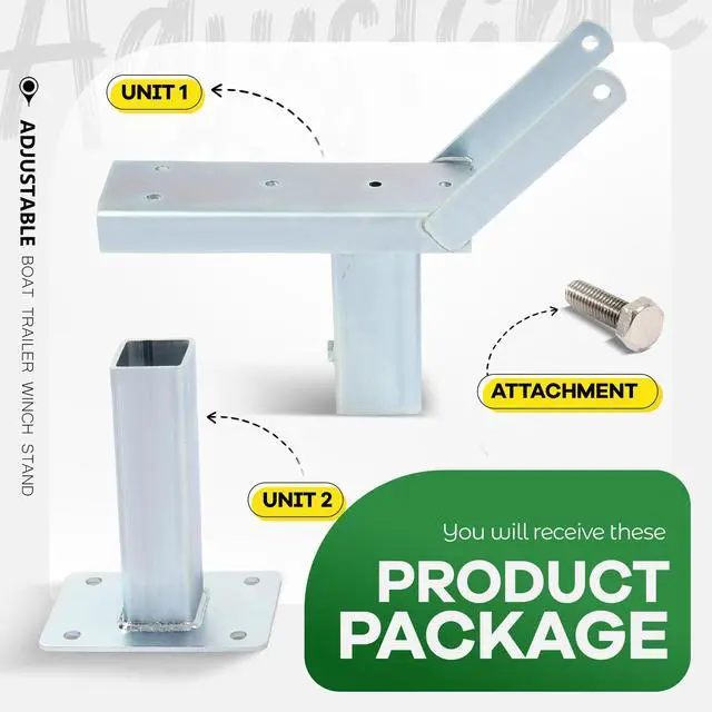 Alt view image 7 of 7 - Boat Trailer Winch Stand Post Height Adjustable Universal Boat Parts | for Speedboats, Motorboats, Rubber & Fishing Boats Steel Silvery Galvanized