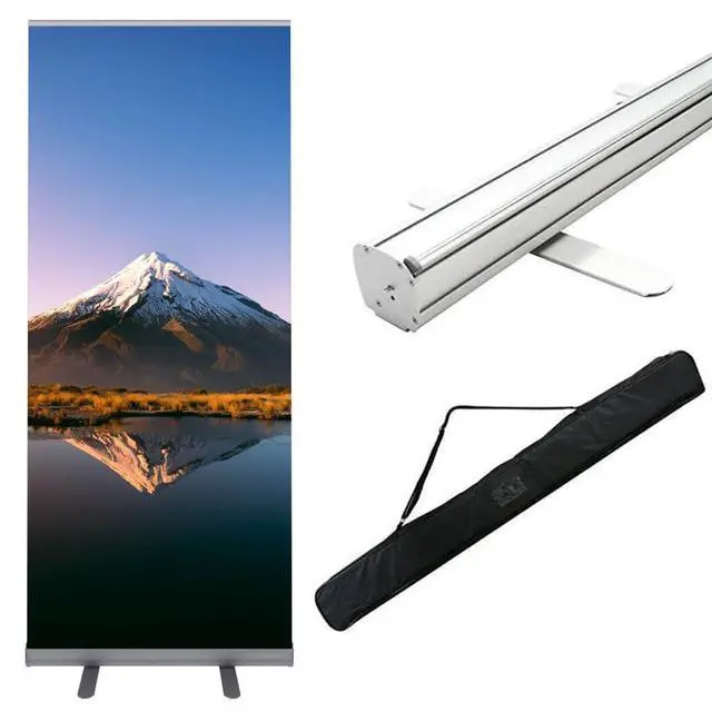 Alt view image 7 of 7 - Custom Retractable Banner with Aluminum Frame - Portable, Durable & Easy Setup - For Events, Promotion & Advertising (Silver Stand, 33"x81")