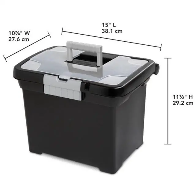 Alt view image 5 of 7 - Portable Lockable File Box Organizer with Handle and Clear Lid (12 Pack)
