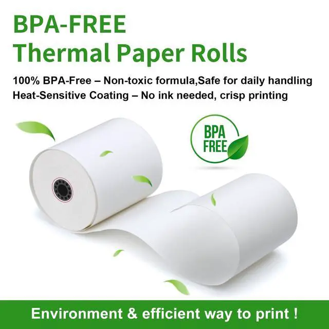 Alt view image 6 of 7 - (50 Pack)3 1/8 x 230 Thermal Paper Receipt Rolls, 55 GSM Premium Quality, BPA Free Thermal Receipt Paper 3 1/8 x 230 Rolls Compatible with Most POS Systems, Cash Registers