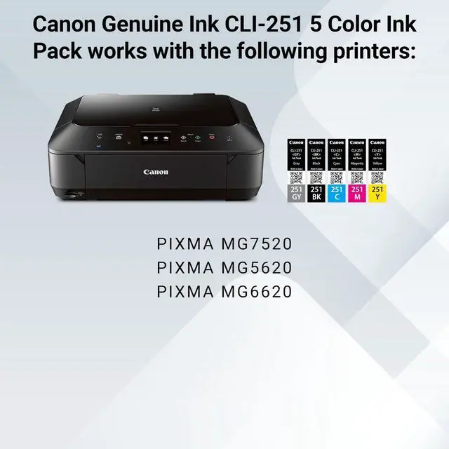 Alt view image 6 of 7 - CLI-251 Genuine 5 Color Value Pack, Compatible with MG7520, MG5620, and MG6620 Printers