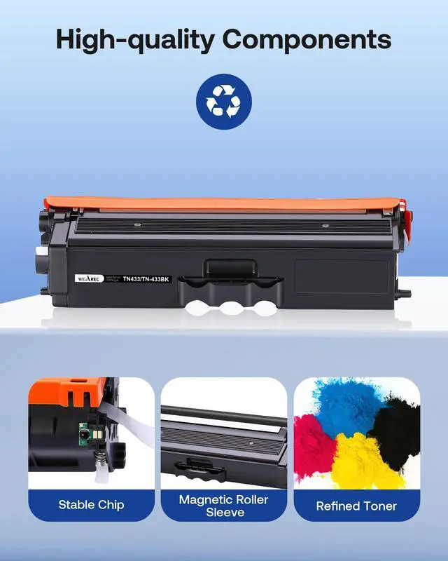 Alt view image 5 of 7 - TN431 Compatible Replacement for Brother TN-431 TN433 TN-433 TN436 TN-436 Toner Cartridges for Brother HL-L8260CDW HL-L8360CDW MFC-L8610CDW MFC-L8900CDW MFC-L8690CDW Printer 4 Pack