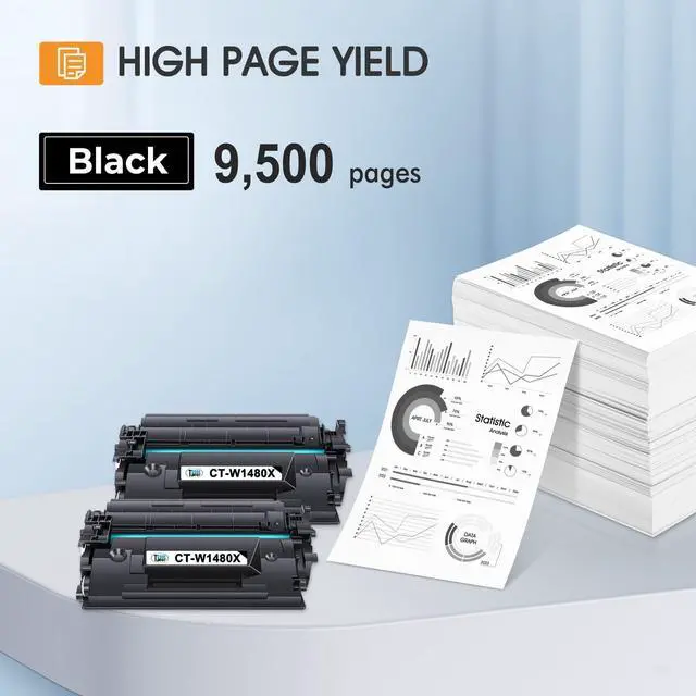 Alt view image 2 of 6 - 148X Toner Cartridge Black High Yield 4001n MFP 4101fdw 148A W1480X W1480A | Compatible for HP148X 148A for HP LaserJet Pro MFP 4101fdw 4101fdn Pro 4001dw 4001dn 4001n Printer Ink (2 Pack with Chip)