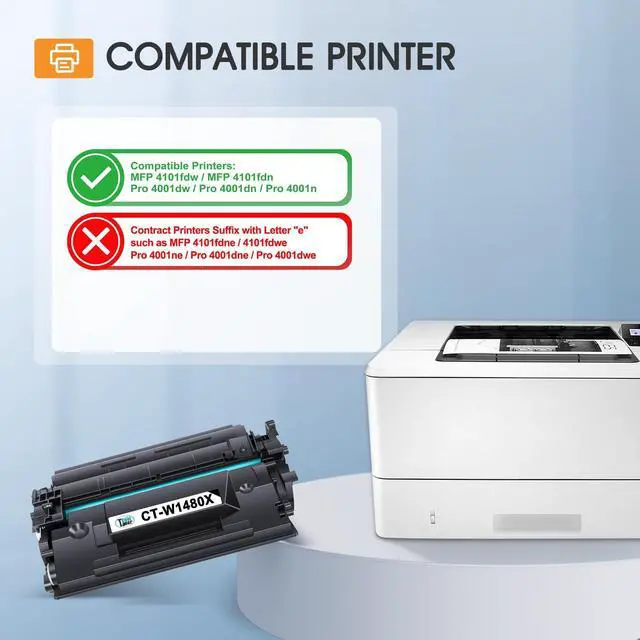 Alt view image 3 of 6 - 148X Toner Cartridge Black High Yield 4001n MFP 4101fdw 148A W1480X W1480A | Compatible for HP148X 148A for HP LaserJet Pro MFP 4101fdw 4101fdn Pro 4001dw 4001dn 4001n Printer Ink (2 Pack with Chip)