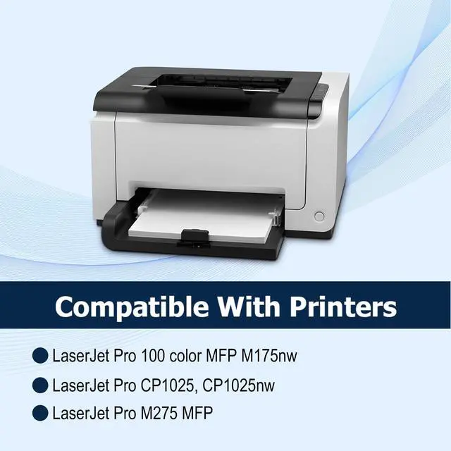 Alt view image 2 of 6 - 126A Toner Cartridges Replacement for HP 126A Toner M175nw,CP1025nw,cp1025 | Works with HP Laserjet Pro 100 Color mfp M175nw,CP1025nw,cp1025,M275 printer Toner (Black,Cyan,Magenta,Yellow 4-Pack)