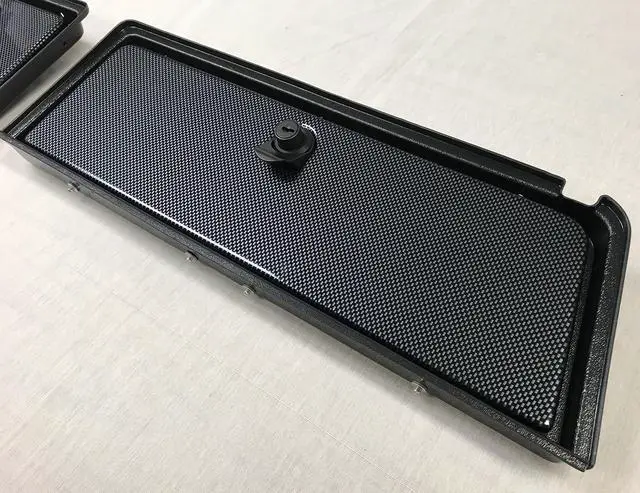Alt view image 3 of 3 - Club Car DS EZ Install Golf Cart Locking Glove Box Door Set in Carbon Fiber (FITS 1981 and UP DS Models ONLY) (Will NOT FIT Precedent Models)