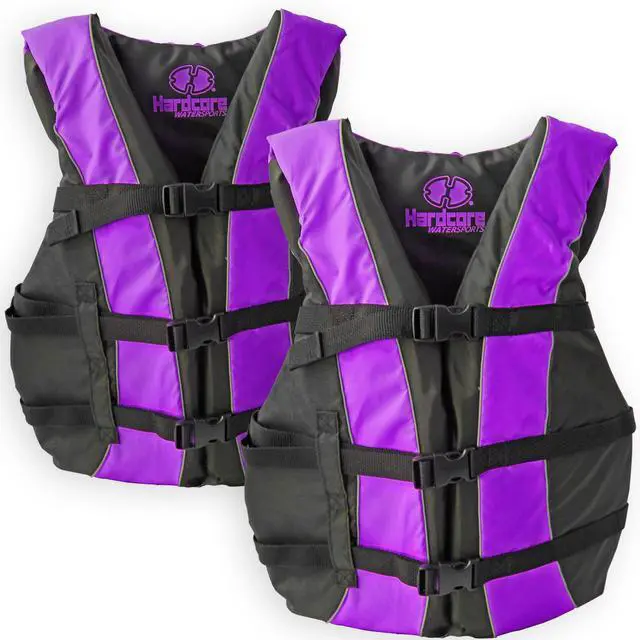 Main image of Hardcore Life Jacket 2 Pack Paddle Vest for Adults; Coast Guard Approved Type III PFD Life Vest Flotation Device; Jet ski, Wakeboard, Kayak; Ideal Extra Pontoon Boat Life Jacket