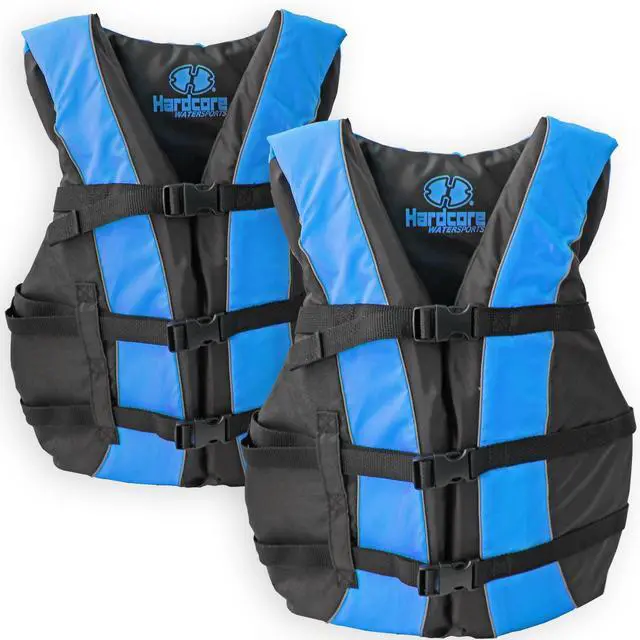 Main image of Hardcore Life Jacket 2 Pack Paddle Vest for Adults; Coast Guard Approved Type III PFD Life Vest Flotation Device; Jet ski, Wakeboard, Kayak; Ideal Extra Pontoon Boat Life Jacket