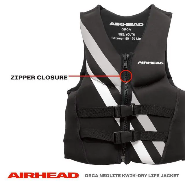 Alt view image 2 of 5 - ORCA Kwik-Dry NeoLite Flex Life Jacket for Adults & Kids - USCG Approved Life Vest for Men, Women, Youth & Child, Watersports Vest for Boating, Tubing & PWC
