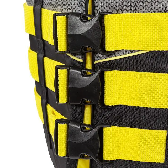Alt view image 5 of 6 - Adult PFD Life Vest. Durable Polymer Shell, Lightweight PE Foam, Oversized Armholes, 4 Heavy-Duty Adjustable Belts