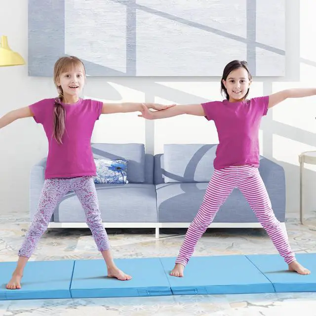 Alt view image 4 of 6 - Gymnastics Mat 6'x3'x2''/4'x8'x2'' Exercise Mat Gym Mat for Home Aerobics Workout Foldable Tumbling Mat Children Gifts