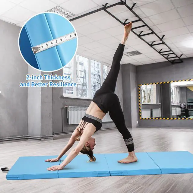 Alt view image 5 of 6 - Gymnastics Mat 6'x3'x2''/4'x8'x2'' Exercise Mat Gym Mat for Home Aerobics Workout Foldable Tumbling Mat Children Gifts