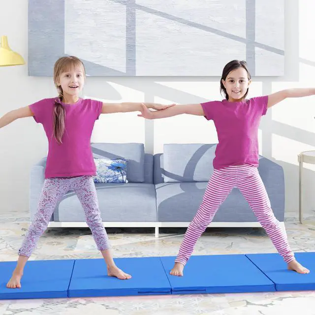 Alt view image 5 of 6 - Gymnastics Mat 6'x3'x2''/4'x8'x2'' Exercise Mat Gym Mat for Home Aerobics Workout Foldable Tumbling Mat Children Gifts
