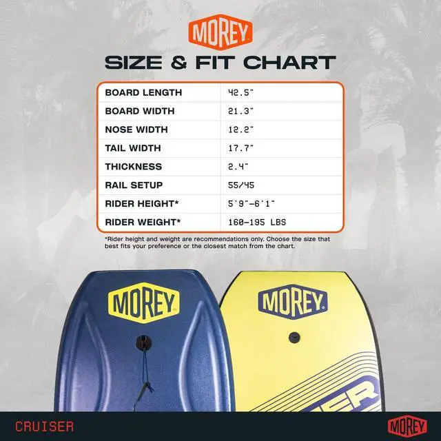 Alt view image 6 of 7 - ® Boogie Board Cruiser The Original Bodyboard; 42.5in Full Size Body Boards for Beach, All Skill Levels, Engineered with HDPE Slick Bottom for Speed, Contours for Grip. 2026 Model