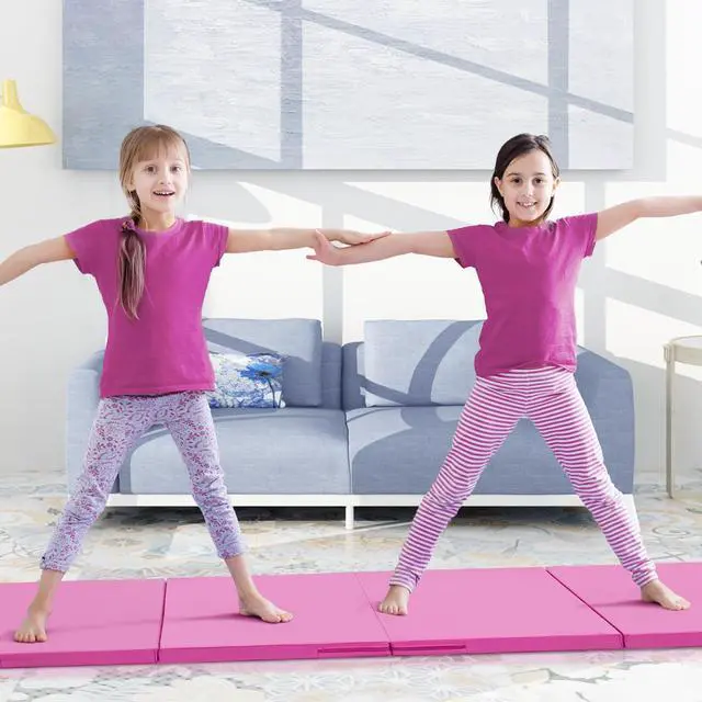Alt view image 5 of 6 - Gymnastics Mat 6'x3'x2''/4'x8'x2'' Exercise Mat Gym Mat for Home Aerobics Workout Foldable Tumbling Mat Children Gifts