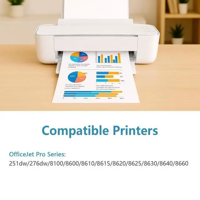 Alt view image 2 of 7 - 950XL 951XL Ink Cartridges Compatible Replacement for HP 950 951 XL Combo Fit for OfficeJet Pro 8600 8610 8615 8620 8625 8630 8640 8660 8100 8110 251DW 276DW Printers (Black, Cyan, Magenta, Yellow)
