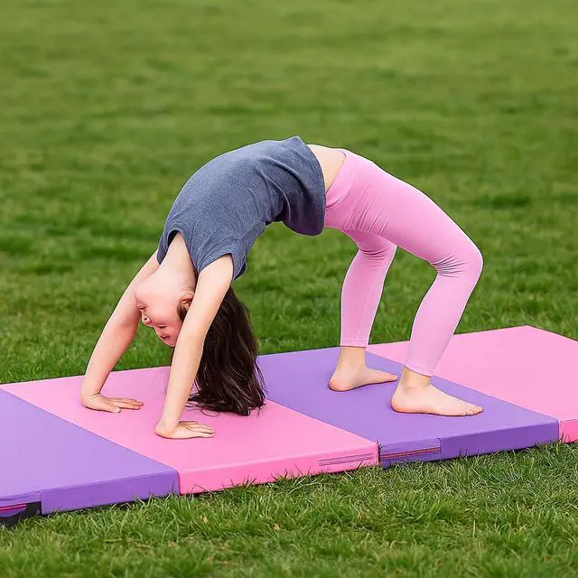 Alt view image 5 of 6 - Gymnastics Mat 6'x3'x2''/4'x8'x2'' Exercise Mat Gym Mat for Home Aerobics Workout Foldable Tumbling Mat Children Gifts