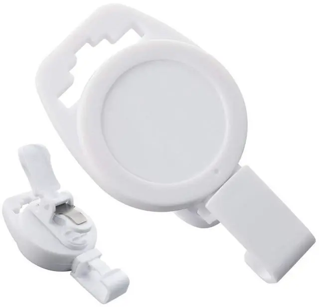 Main image of Bulk 25 Pack - MRI Safe Badge Reels - Retractable Badge Holder Clips - Made of Plastic & Non-Ferrous Metal - I'd Reels Extending Lanyards for Nurse & MRI Tech Name Tag Badges by (White)