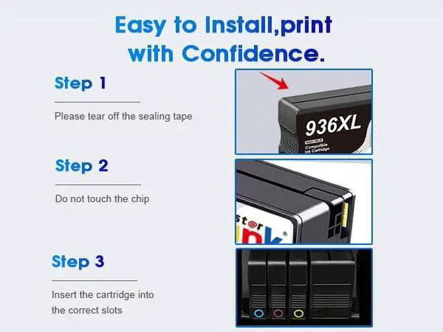 Alt view image 6 of 7 - 936e 936XL Ink Cartridges Combo Pack Replacement for HP 936 Ink Cartridges for HP Printers Compatible with HP OfficeJet Pro 9125e 9120e 9730e 9135e 9130e 9120b 9110b 9130b Printer,4-Pack