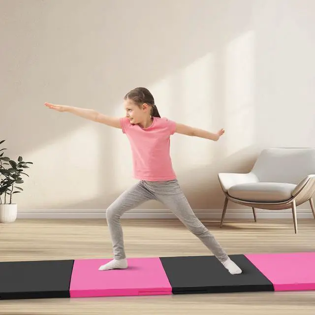 Alt view image 5 of 6 - Gymnastics Mat 6'x3'x2''/4'x8'x2'' Exercise Mat Gym Mat for Home Aerobics Workout Foldable Tumbling Mat Children Gifts