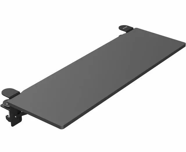 Main image of Black Clamp-on 36 x 12 in Desk Extender, DESK-EXT36 | Foldable, Wrist Support Arm Rest, Office Keyboard Tray, Side Table Extension Attachment