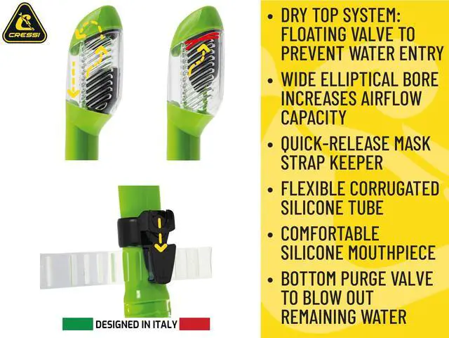 Alt view image 5 of 5 - Panoramic Wide View Mask & Dry Snorkel Kit for Snorkeling, Scuba Diving - Pano 4 & Supernova Dry: Designed in Italy