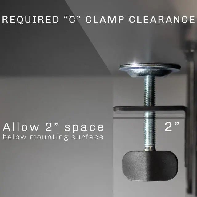 Alt view image 7 of 7 - Black Clamp-on 36 x 12 in Desk Extender, DESK-EXT36 | Foldable, Wrist Support Arm Rest, Office Keyboard Tray, Side Table Extension Attachment