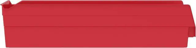 Alt view image 7 of 7 - 30138 Plastic Shelf Bins, Heavy Duty Storage Bins for Garage, Closet, and Drawer Organization, 18" x 6-1/2" x 4", Red, 12-Pack