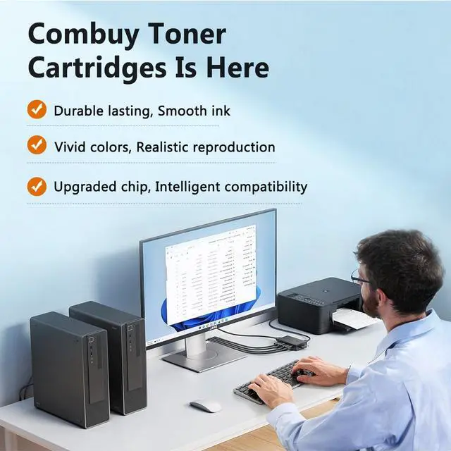 Alt view image 4 of 7 - 206X Toner Cartridges 4 Pack M283fdw M283cdw Compatible for HP 206X 206A Color LaserJet Pro MFP M283fdw M283cdw M255dw M282nw M283fdn M255nw M283 M282 M255 Toner with Chip Black Cyan Yellow Magenta