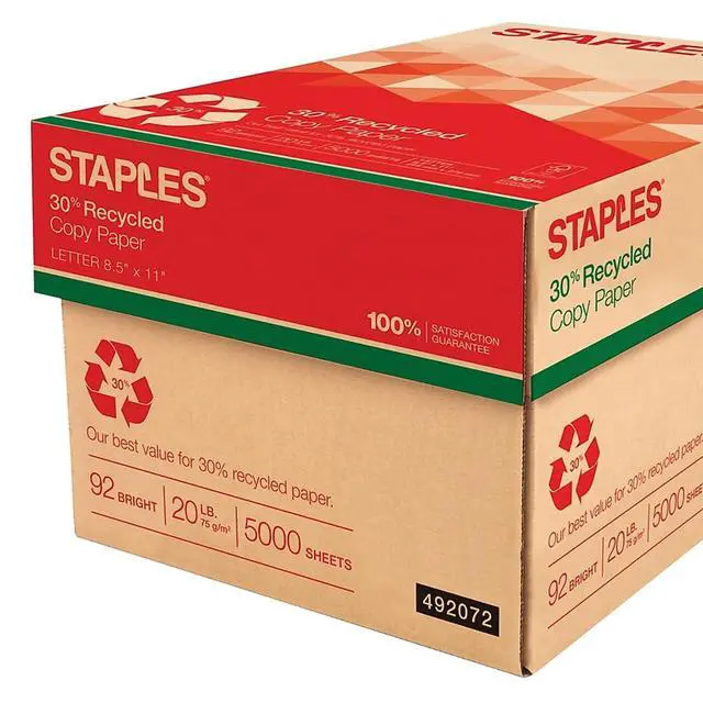 Alt view image 3 of 5 - 30% Recycled Copy Paper, 8 1/2" x 11", Case, For Office, School & Home