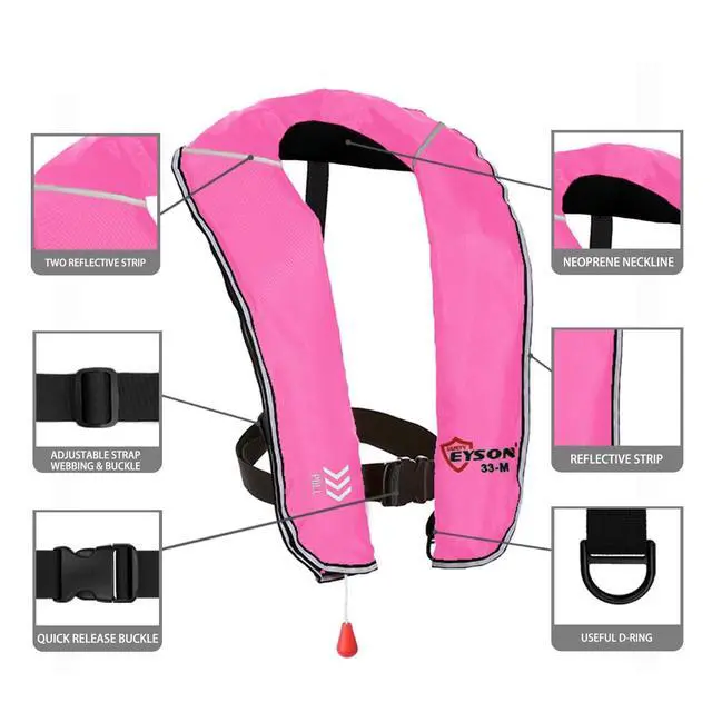 Alt view image 4 of 6 - Inflatable Life Jacket Inflatable Life Vest for Adult Classic Manual
