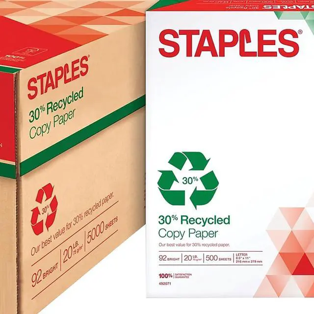 Alt view image 4 of 5 - 30% Recycled Copy Paper, 8 1/2" x 11", Case, For Office, School & Home