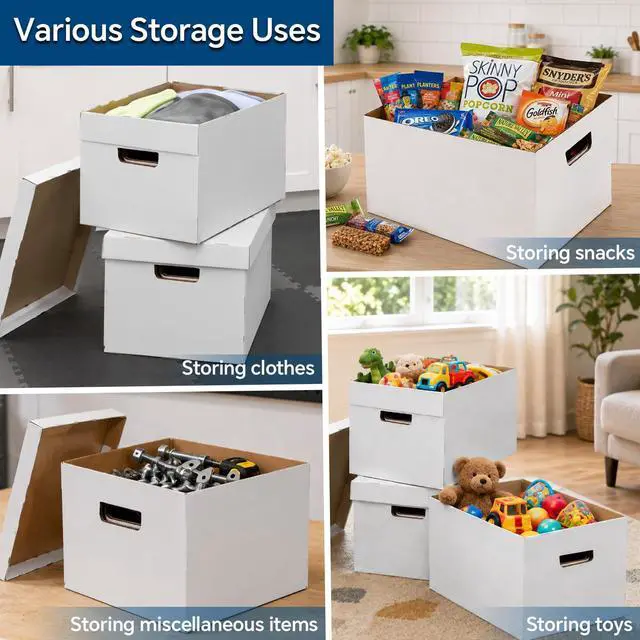 Alt view image 7 of 7 - 10 Pcs Comic Books Storage Boxes With Lids Short Holds 150-175 | Stackable Durable Archive White Comic Book Storage