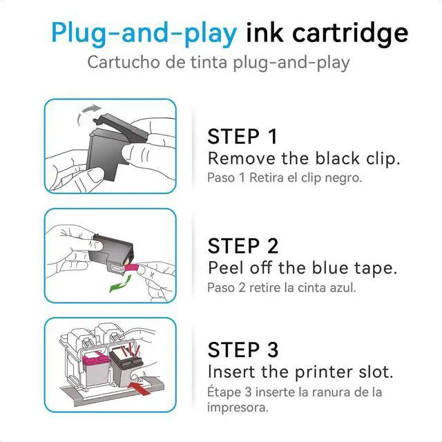 Alt view image 5 of 7 - High Yield 68e 68 XL Ink Cartridge Compatible for HP 68 Ink Cartridges Black/Color Combo Pack Compatible for Envy 6155e 6555e 6100e 6155 6555 6500e 6152e 6100 6500 Deskjet 2923 4327 4355 2955 Printer