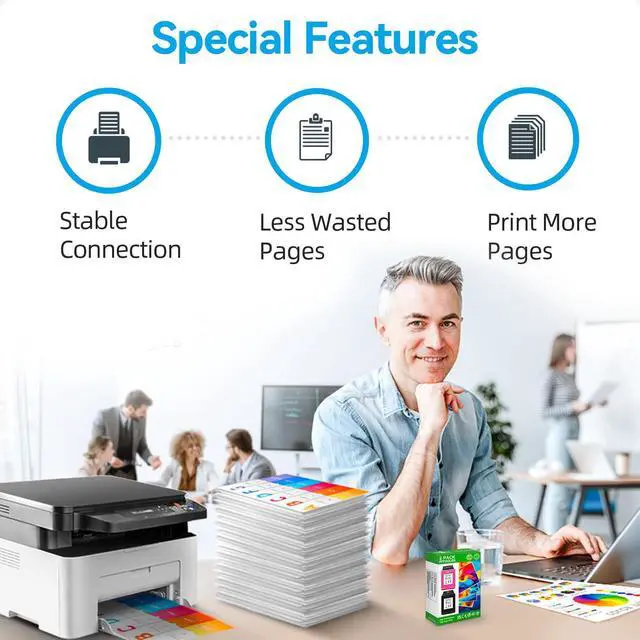Alt view image 7 of 7 - High Yield 68e 68 XL Ink Cartridge Compatible for HP 68 Ink Cartridges Black/Color Combo Pack Compatible for Envy 6155e 6555e 6100e 6155 6555 6500e 6152e 6100 6500 Deskjet 2923 4327 4355 2955 Printer