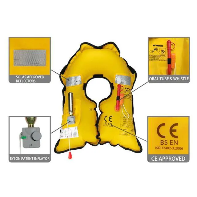 Alt view image 5 of 6 - Inflatable Life Jacket Inflatable Life Vest for Adult Classic Manual