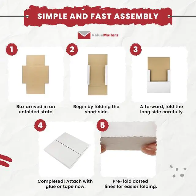 Alt view image 6 of 6 - 100 Record lp Mailer Mailers White Holds 1 to 4 Albums - 12" Record LP Vinyl Cardboard Multi-Depth Closure by