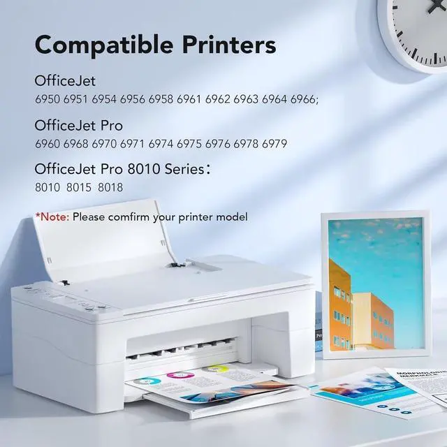 Alt view image 5 of 7 - 902XL Ink Cartridges Combo Pack Replacement for HP902XL (4-Pack) | Works with Officejet Pro 6978 6968 6974 6975 6960 Officejet 6951 6954 6956 6958 Printers