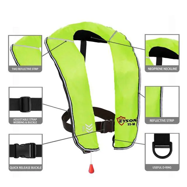 Alt view image 4 of 6 - Inflatable Life Jacket Inflatable Life Vest for Adult Classic Manual