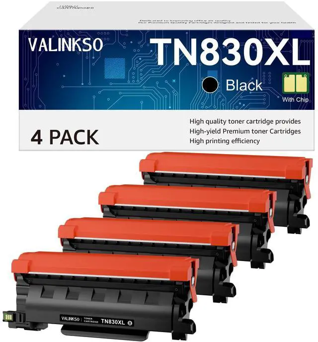 Main image of TN830XL Toner for Brother Printer 4 Pack Compatible for Brother TN830 TN-830XL TN830XL/V/R for HL-L2460DW DCP-L2640DW MFC-L2820DW HL-L2405W MFC-L2807DW MFC-L2900DW Printers (Black)