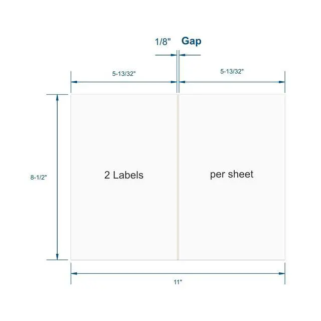 Alt view image 3 of 6 - Shipping Labels with Self Adhesive, Square Corner, for Laser & Inkjet Printers, 8.5 x 5.5 Inches, White, (2000 Labels)