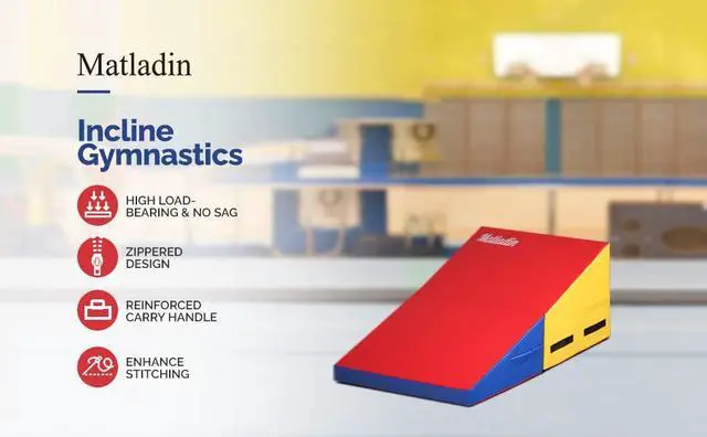 Alt view image 6 of 7 - Incline Gymnastics Wedge Mat, Folding Gymnastics Mat for Kids Girls Home Training Exercise